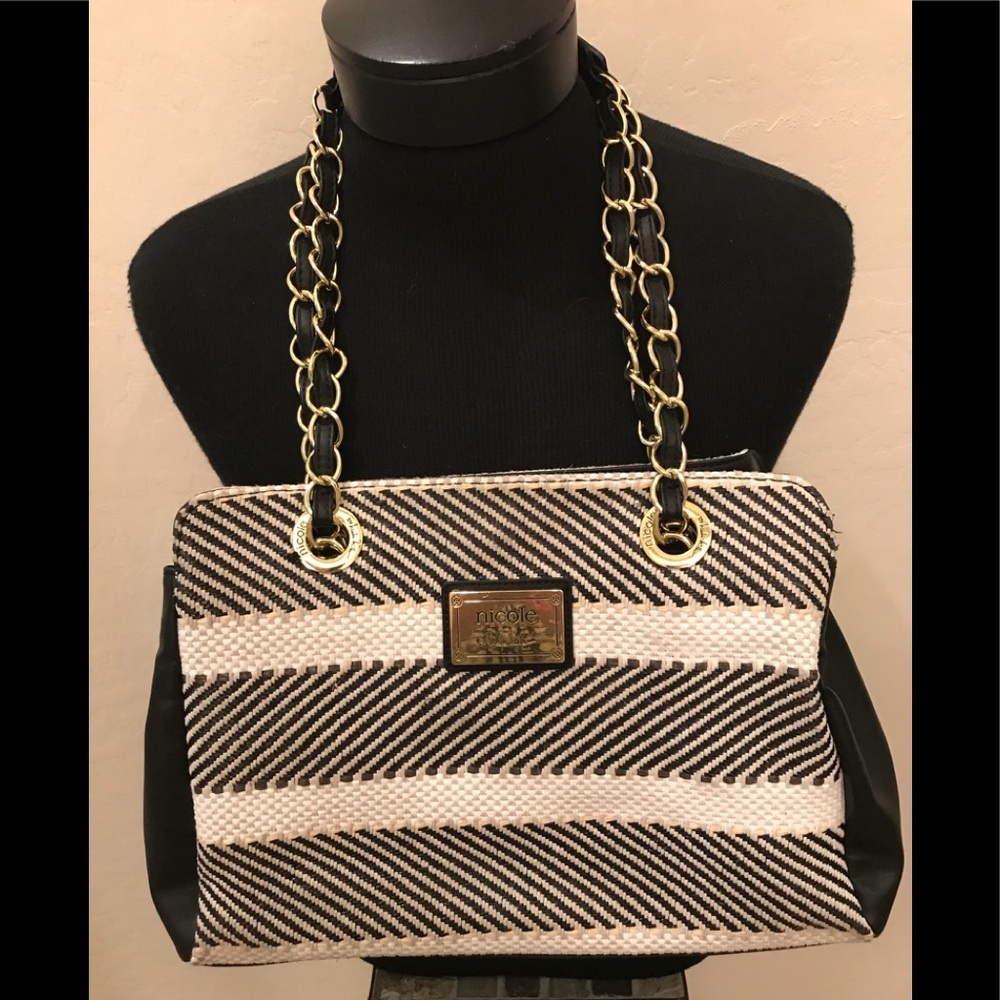 NEW NICOLE MILLER Raffia Tweed PURSE